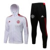 Manchester United Trainingsjack Capuchon 2022-23 Wit Rode